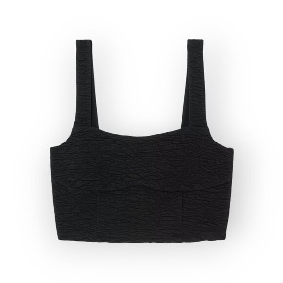 Good American Black Square Neck Crop Tank Top Size L NWT - Picture 2 of 16